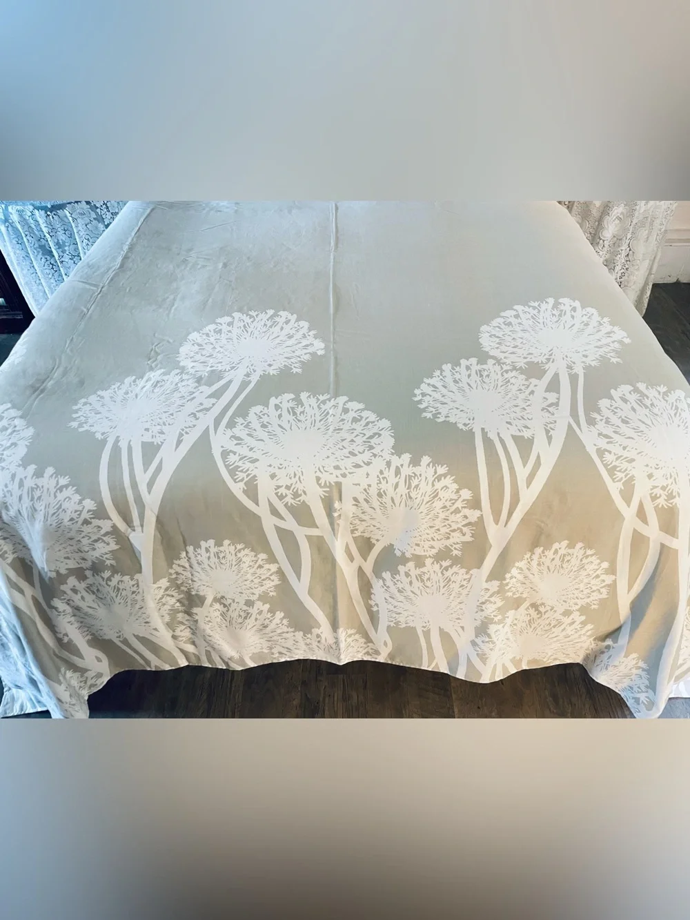 Target Duvet W Queen Ann’s Lace Decor Taupe & White Cotton Blend Queen Sz NWOT